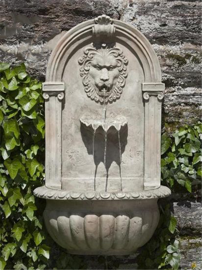 Backyard garden large marble carving lion wall fountain sculpture for decoration