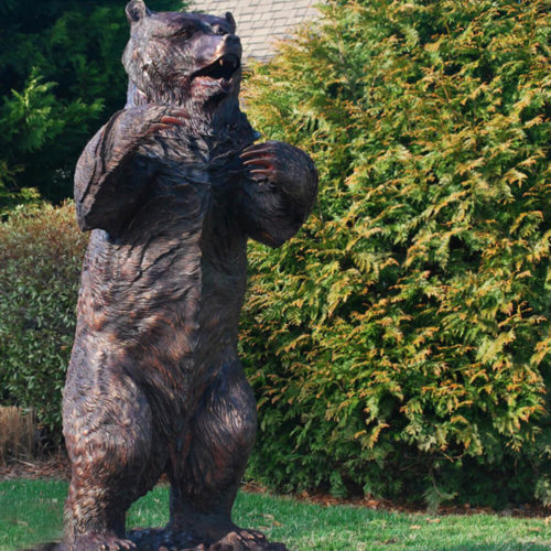 bronze Hot Sale Animal Garden Standing Large Bronze Bear Sculpture