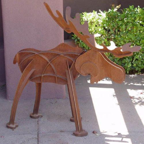 Wholesale Symbolism Surreal Animal Moose Corten Steel Yard Art