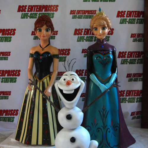 Amusement Park Interior Artwork Frozen Cartoon Character Fiberglass Animation Figures Sculptures