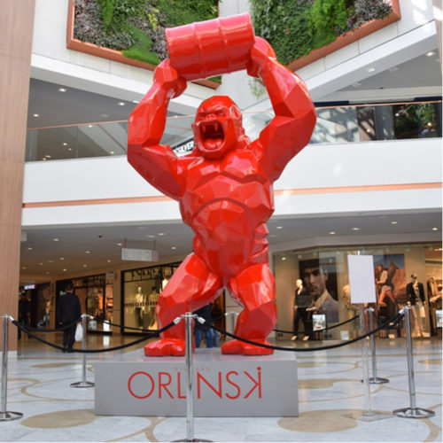 Shopping Mall Large Customized Life Size Fiberglass Resin Gorilla Statue
