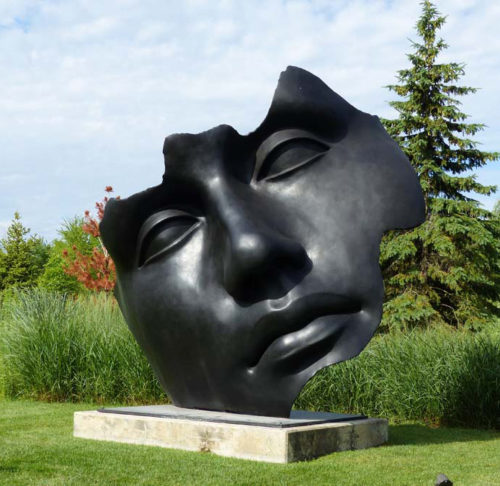 Hot Sale Outdoor Decoration Black Fragmented Metal Art Face Sculpture