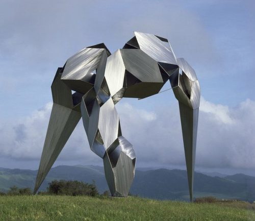Geometric science fiction style large-size outdoor metal abstract stainless steel sculpture for sale