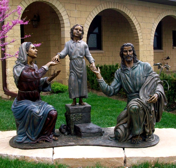Holy Family bronze sculpture