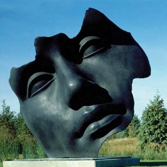 abstract face statue decor