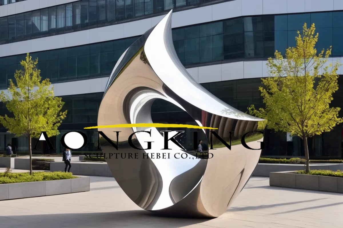 Retail Space futuristic abstract dynamic pointed modern garden art stainless steel