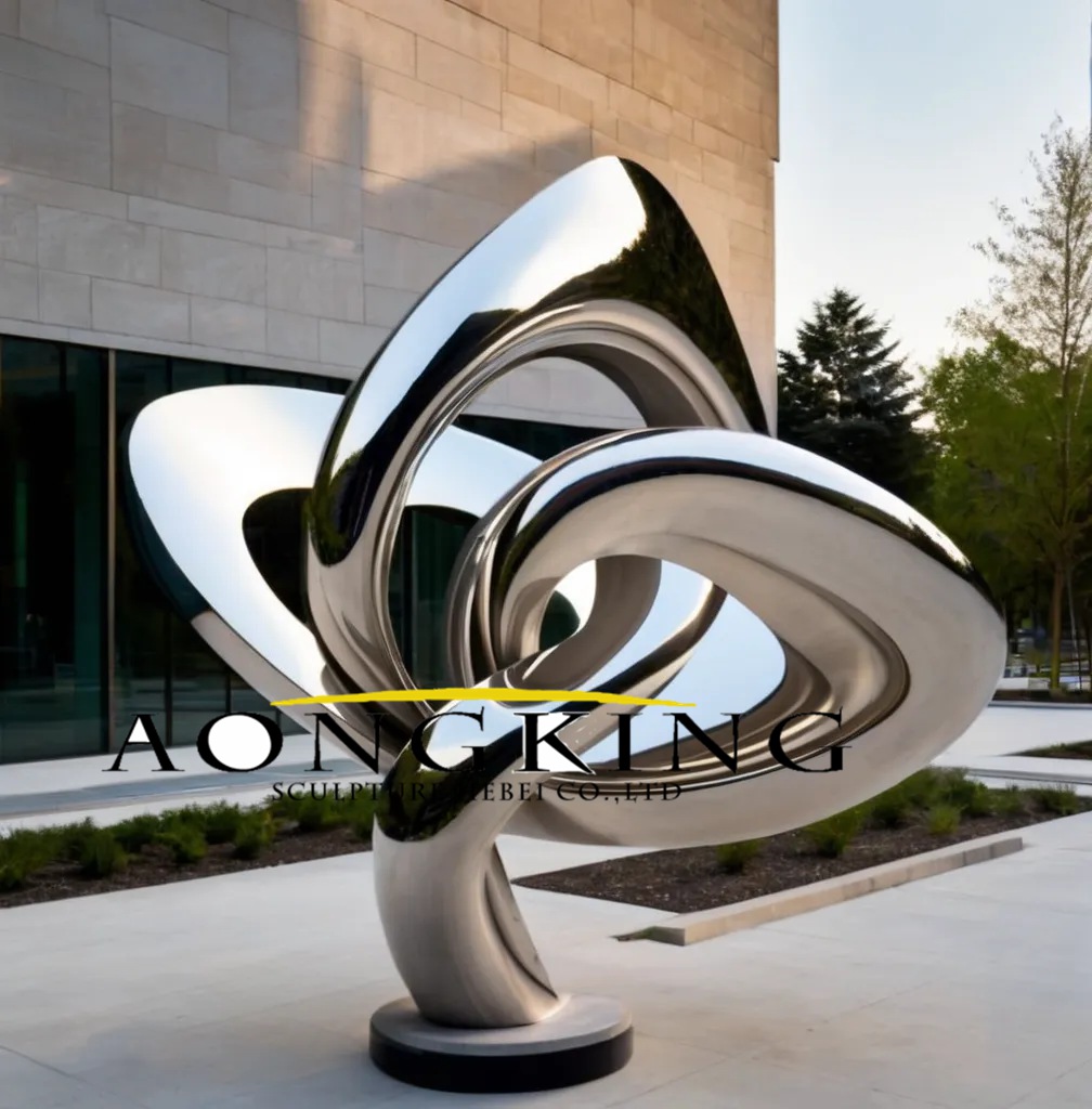 Environmental art garden path fluidity tree of life metal sculpture stainless steel