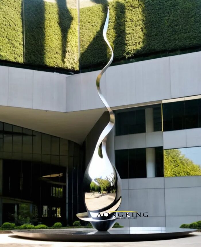 Sculpture park avant-garde abstract sleek metal sculpture for sale 2