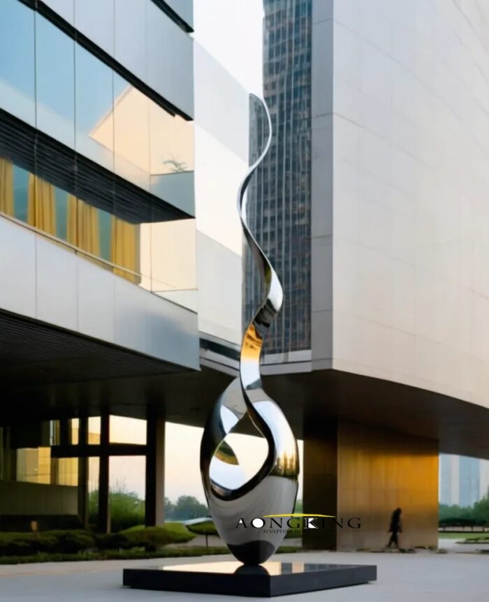 Sculpture park avant-garde abstract sleek metal sculpture for sale3