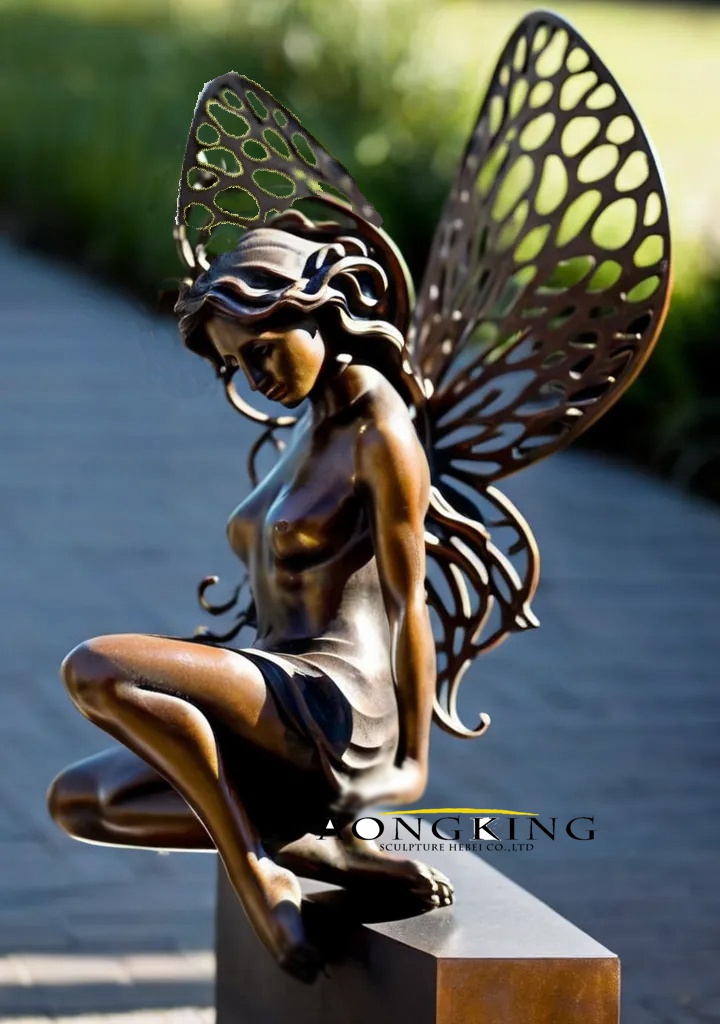 Nature spirit magical elegant butterfly wings garden fairy statues