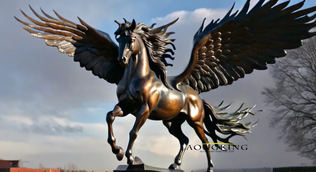 Greek mythology fantasy creature heroic winged Pegasus statue