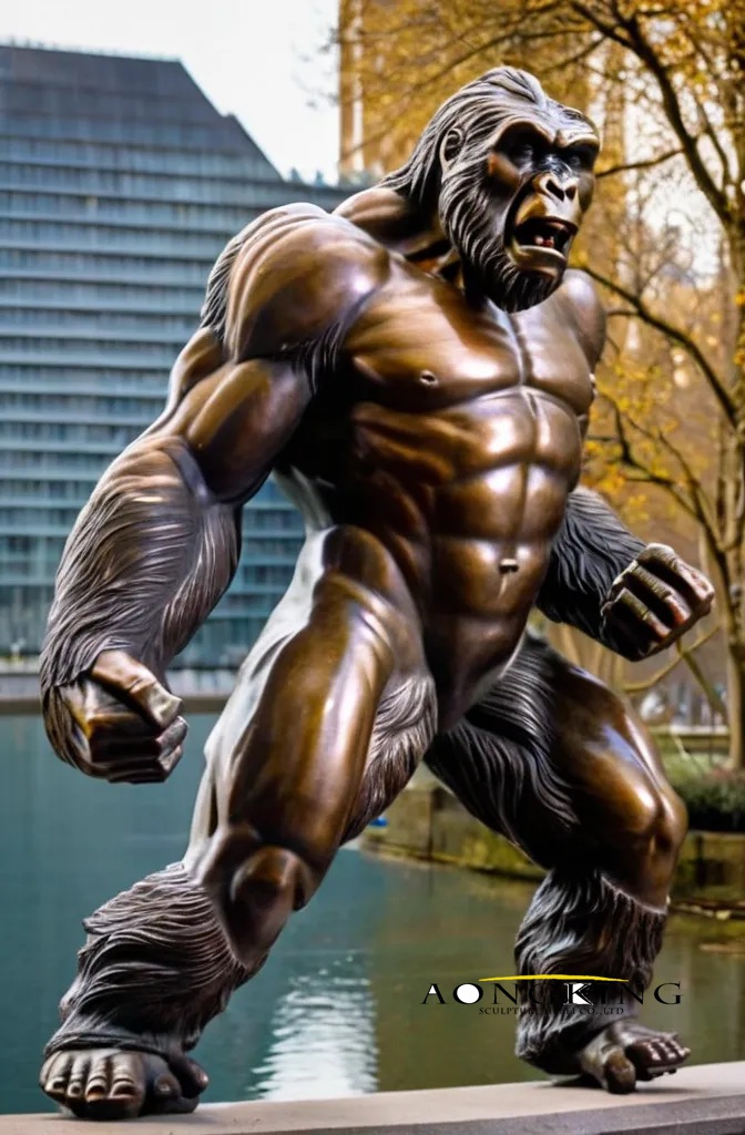 Famous fictional character gigantic Gorilla bronze king kong statue