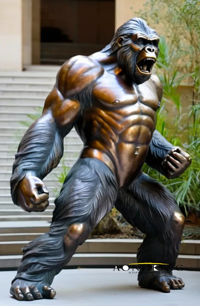 Famous fictional character gigantic Gorilla bronze king kong statue2